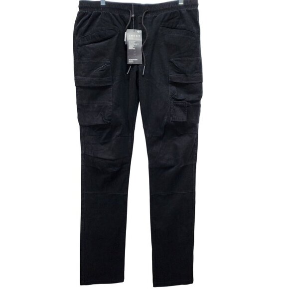 Decibel Mens Cargo Jogger Pants Utility Elastic Waist Size XL Black New - Picture 1 of 11